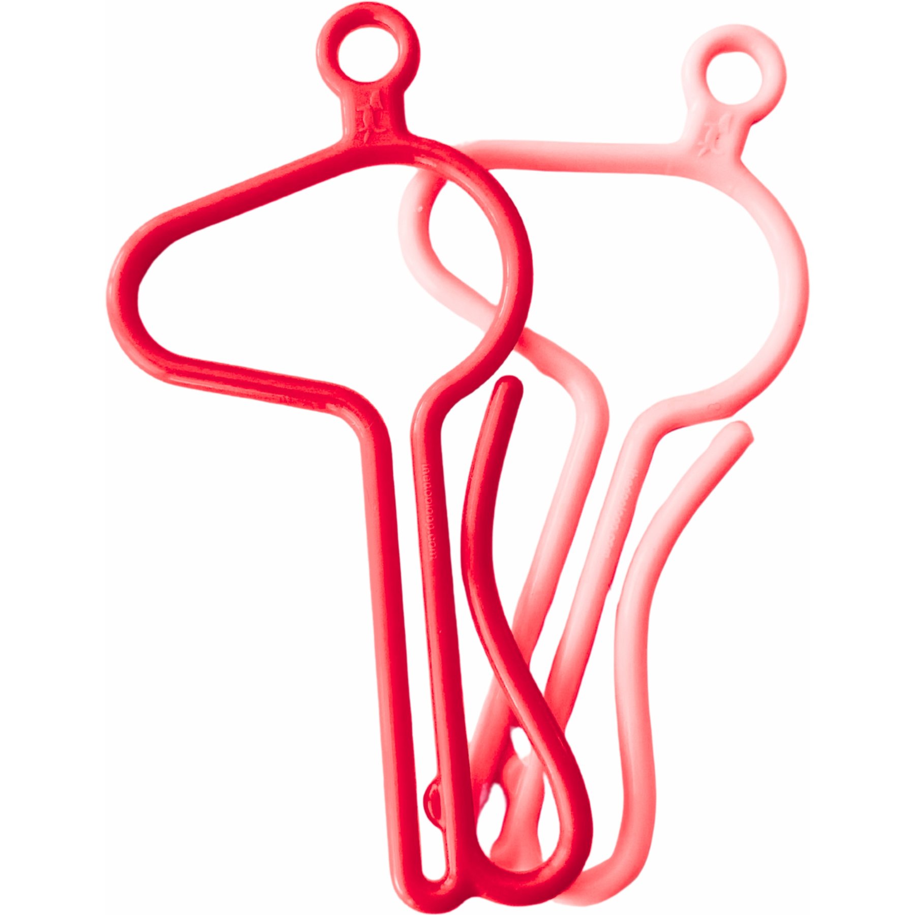 dooloop Hands-Free Dog Poop Bag & Bag of Poop Carrier, 2 dooloops & 2 velcro straps, Red/Pink