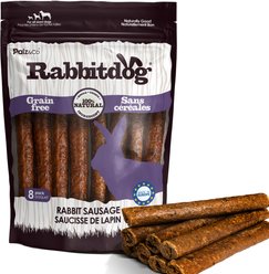Palz&Co Rabbitdog Rabbit Grain-Free Soft & Chewy Sausage Dog Treats, 12-oz bag, 8 count