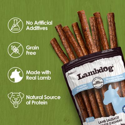 Show full view: Palz&Co Lambdog Lamb Grain-Free Soft & Chewy Sausage Dog Treats, 12-oz bag, 8 count slide 6 of 10