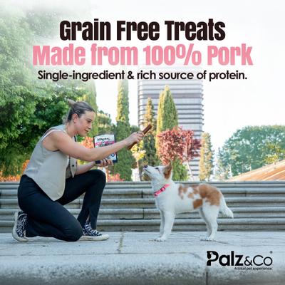 Show full view: Palz&Co Hogdog Pork Grain-Free Soft & Chewy Sausage Dog Treats, 12-oz bag, 8 count slide 5 of 10
