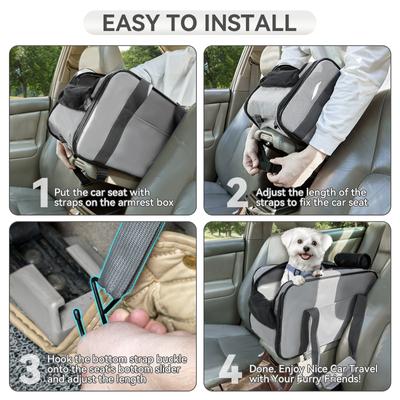 Show full view: Petsfit Airline Approved Center Console Small Dog Car Booster Seat Carrier, Light Grey slide 8 of 12