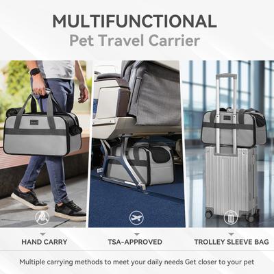 Show full view: Petsfit Airline Approved Center Console Small Dog Car Booster Seat Carrier, Light Grey slide 10 of 12