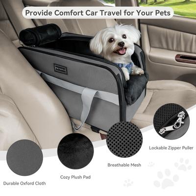 Show full view: Petsfit Airline Approved Center Console Small Dog Car Booster Seat Carrier, Dark Grey slide 6 of 11