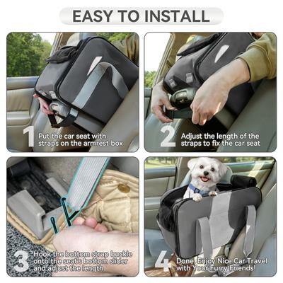 Show full view: Petsfit Airline Approved Center Console Small Dog Car Booster Seat Carrier, Dark Grey slide 8 of 11