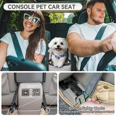 Show full view: Petsfit Airline Approved Center Console Small Dog Car Booster Seat Carrier, Light Grey slide 5 of 12
