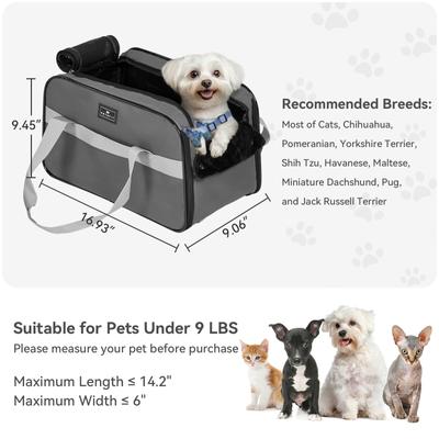 Show full view: Petsfit Airline Approved Center Console Small Dog Car Booster Seat Carrier, Dark Grey slide 3 of 11