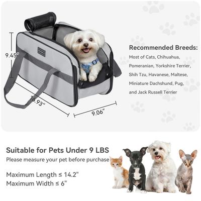 Show full view: Petsfit Airline Approved Center Console Small Dog Car Booster Seat Carrier, Light Grey slide 4 of 12