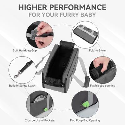 Show full view: Petsfit Airline Approved Center Console Small Dog Car Booster Seat Carrier, Dark Grey slide 5 of 11