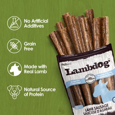 Show full view: Palz&Co Lambdog Lamb Grain-Free Soft & Chewy Sausage Dog Treats, 20-oz bag, 20 count slide 6 of 10