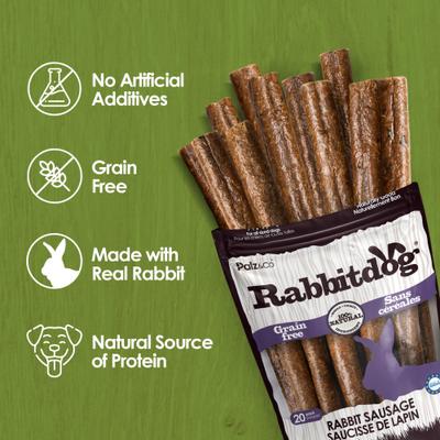 Show full view: Palz&Co Rabbitdog Rabbit Grain-Free Soft & Chewy Sausage Dog Treats, 20-oz bag, 20 count slide 6 of 10