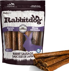 Palz&Co Rabbitdog Rabbit Grain-Free Soft & Chewy Sausage Dog Treats, 20-oz bag, 20 count