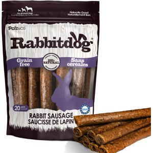 Palz&Co Rabbitdog Rabbit Grain-Free Soft & Chewy Sausage Dog Treats, 20-oz bag, 20 count