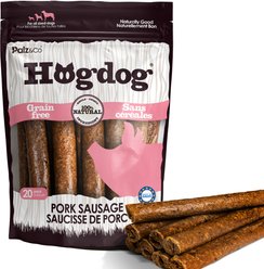 Palz&Co Hogdog Pork Grain-Free Soft & Chewy Sausage Dog Treats, 20-oz bag, 20 count