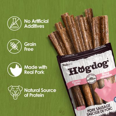 Show full view: Palz&Co Hogdog Pork Grain-Free Soft & Chewy Sausage Dog Treats, 20-oz bag, 20 count slide 6 of 10