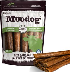 Palz&Co Moodog Beef Grain-Free Soft & Chewy Sausage Dog Treats, 20-oz bag, 20 count