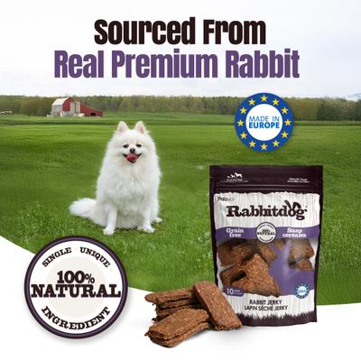 Show full view: Palz&Co Rabbitdog Rabbit Grain-Free Jerky Dog Treats, 8-oz bag, 10 count slide 8 of 10