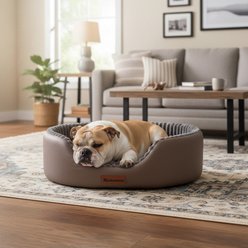Kylinsure Waterproof Comfort Orthopedic Dog & Cat Sofa Bed with Removable Cover & Ice Pad, Coffee, Large