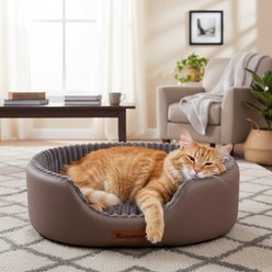 Kylinsure Waterproof Comfort Orthopedic Dog & Cat Sofa Bed with Removable Cover & Ice Pad, Coffee, Small
