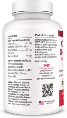 Show full view: Pet Health Solutions Cranberry D-Mannose Urinary Tract Support Chews Supplement for Dogs, 60 count slide 3 of 12