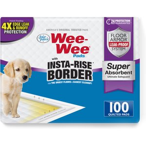 Wee-Wee Super Absorbent Dog Pee Pads with Insta-Rise Border, 22 x 23-in, 100 count