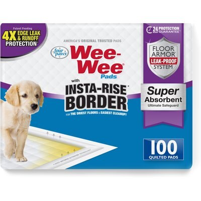 Wee-Wee Wee-Wee Super Absorbent Dog Pee Pads with Insta-Rise Border, 22 x 23-in, 100 count