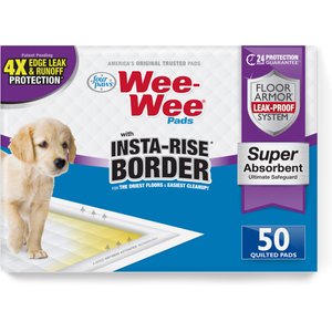 Wee-Wee Super Absorbent Dog Pee Pads with Insta-Rise Border, 22 x 23-in, 50 count