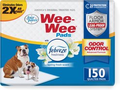 Four Paws Wee-Wee Odor Control Dog Training Pads with Febreze Freshness, 22 x 23-in, 150 count