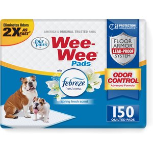 Four Paws Wee-Wee Odor Control Dog Training Pads with Febreze Freshness, 22 x 23-in, 150 count