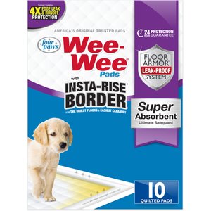Wee-Wee Super Absorbent Dog Pee Pads with Insta-Rise Border, 22 x 23-in, 10 count, Unscented