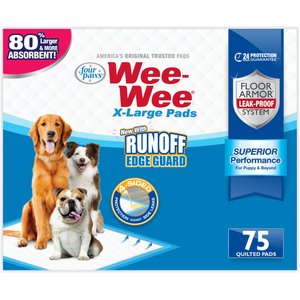 Wee-Wee Pads Superior Performance with Runoff Edge Guard Dog Pee Pads, X-Large, 28 x 34-in, 75 count