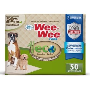 Four Paws Eco Bamboo Dog Pee Pads, 22 x 23-in, 50 count