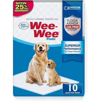 Wee-Wee Four Paws Wee-Wee Superior Performance Dog Pee Pads, 22 x 23-in, 10 count