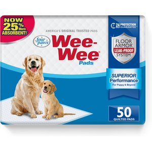 Four Paws Wee-Wee Superior Performance Dog Pee Pads, 22 x 23-in, 50 count, Unscented
