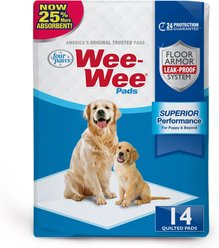 Four Paws Wee-Wee Superior Performance Dog Pee Pads, 22 x 22-in, 14 count