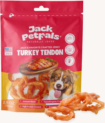 Show full view: Jack PetPals Jack's Favorite Crafted Grain-Free Turkey Tendon Jerky Dog Treats, 2.5-oz slide 3 of 10