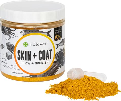 Show full view: InClover Skin + Coat Powder Supplement for Dogs & Cats, 100-gm jar slide 8 of 9