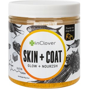 InClover Skin + Coat Powder Supplement for Dogs & Cats, 100-gm jar