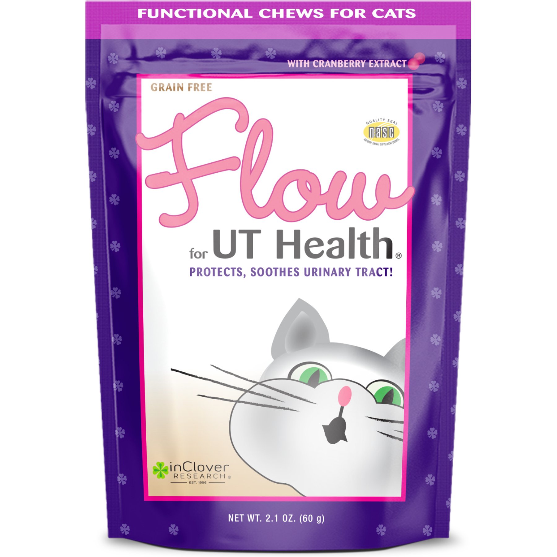 InClover Flow UT Health Soft Chew Urinary Supplement with Cranberry Extract for Cats, 60-gm bag
