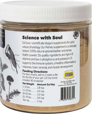 Show full view: InClover Kidney Powder Supplement for Dogs & Cats, 100-gm jar slide 4 of 10