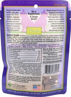 Show full view: InClover Smile Dental Support Soft Chew Supplement for Cats, 60-gm bag slide 6 of 7