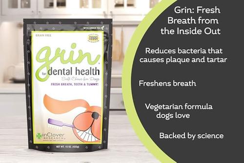 Show full view: InClover Grin Dental Soft Chew Supplement for Dogs, 113-gm bag slide 5 of 7