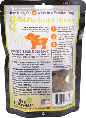 Show full view: InClover Grin Dental Soft Chew Supplement for Dogs, 113-gm bag slide 3 of 7