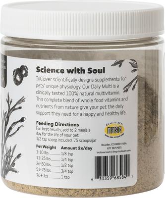 Show full view: InClover DailyMulti Powder Supplement for Dogs & Cats, 100-gm jar slide 6 of 9