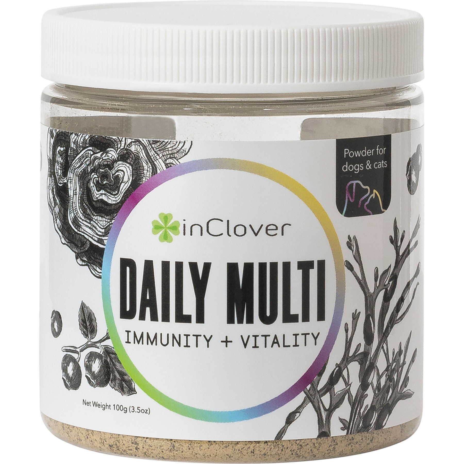 InClover Daily Multivitamin Powder Supplement for Dogs & Cats, 100-gm jar