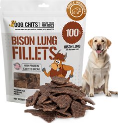 Dog Chits Bison Lung Filets Dog Natural Chew Treats, 10-oz bag