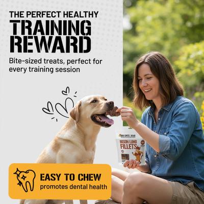 Show full view: Dog Chits Bison Lung Filets Dog Natural Chew Treats, 10-oz bag slide 4 of 8