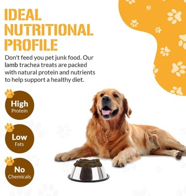 Show full view: Dog Chits 6 to 9-in Lamb Trachea Dog Natural Chew Treats, 8-oz bag slide 4 of 7