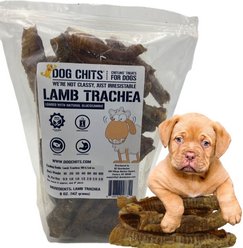 Dog Chits 6 to 9-in Lamb Trachea Dog Natural Chew Treats, 8-oz bag