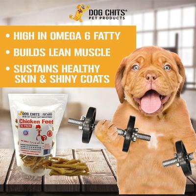 Show full view: Dog Chits Chicken Feet Dog Natural Chew Treats, 30 count slide 6 of 7