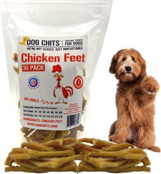 Dog Chits Chicken Feet Dog Natural Chew Treats, 30 count